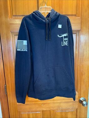 Men's Nine Line Navy Hoodie Sweatshirt Size Small